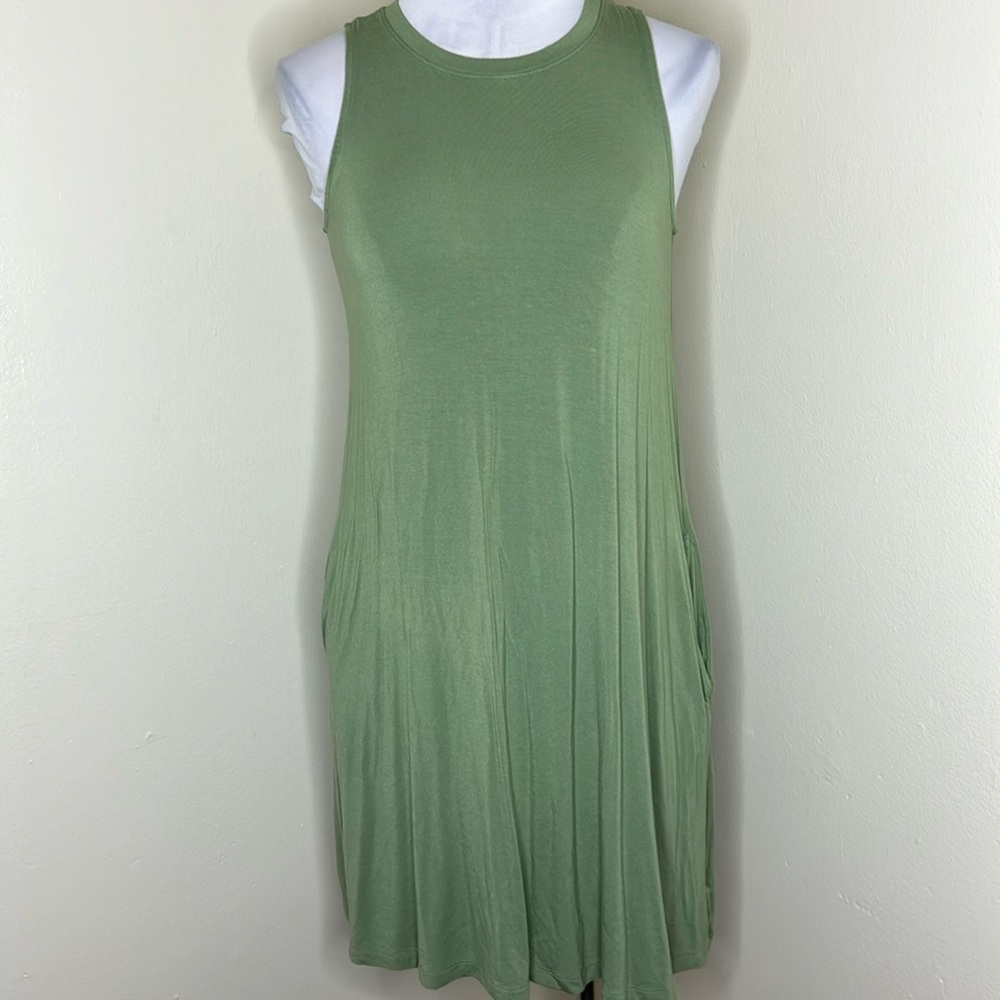 Long olive green maxi dress